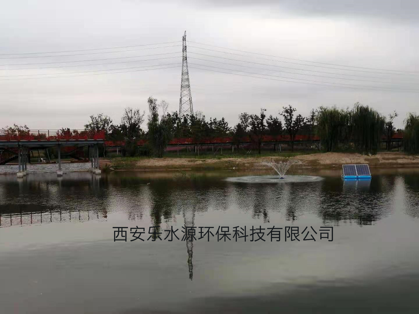 秦汉新城渭河湿地公园太阳能曝气设备